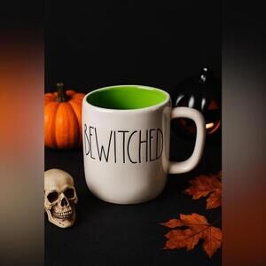 Rae Dunn BEWITCHED Halloween Mug  Green Interior  Ceramic Large Letter Font
